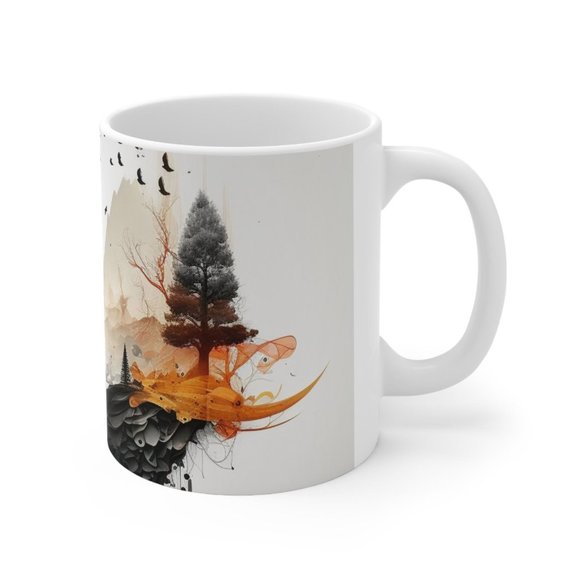 Modern Design Ceramic Coffee Mug - Enjoy Your Favorite Beverages 11 oz - Picture 5 of 10